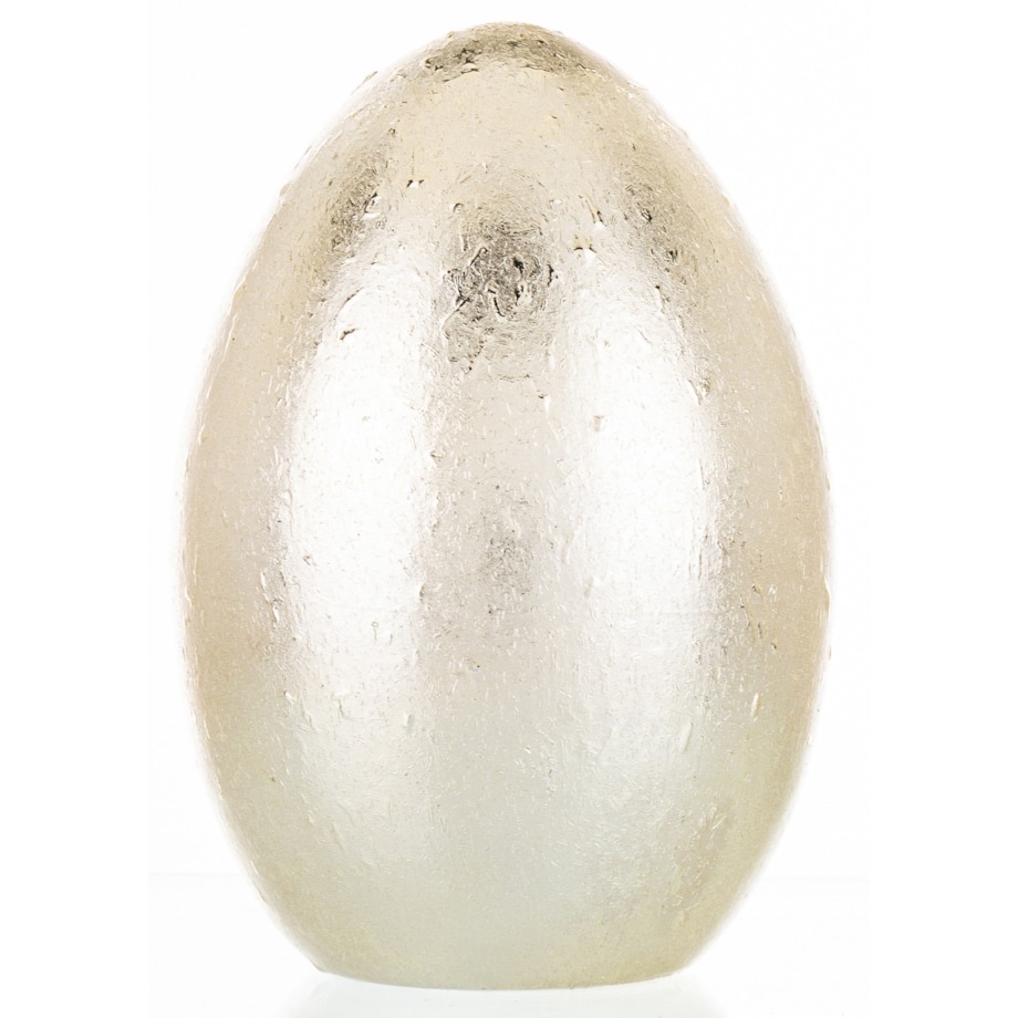 Dekoracja - srebrne jajko z ceramiki 11,5x8x8 cm MONNI - IV