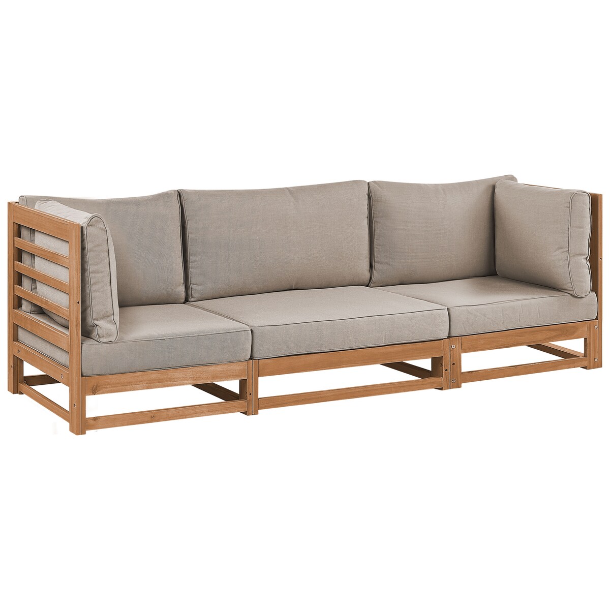 Sofa ogrodowa dla 3 osób TRANI Modułowy Certyfikowane drewno akacjowe Jasnobrązowy
