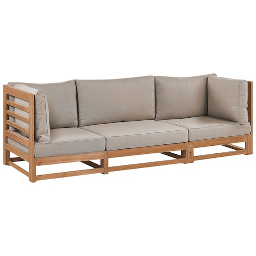 Sofa ogrodowa dla 3 osób TRANI Modułowy Certyfikowane drewno akacjowe Jasnobrązowy