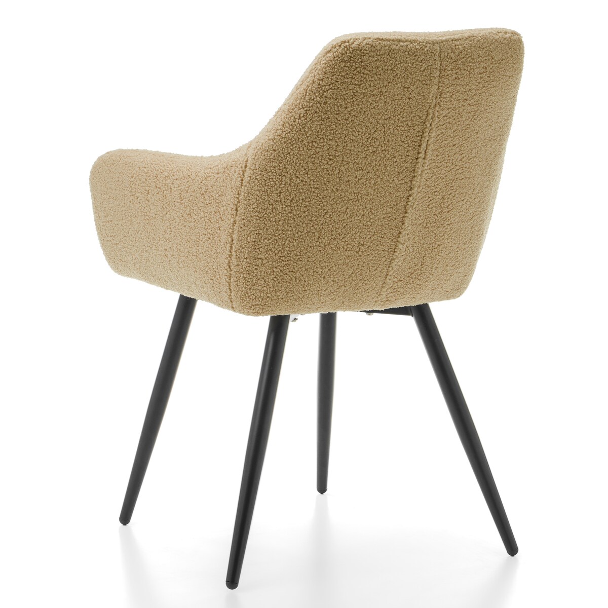 KRZESŁO TAPICEROWANE PIKOWANE TKANINA BOUCLE TEDDY BUKLA BEŻ