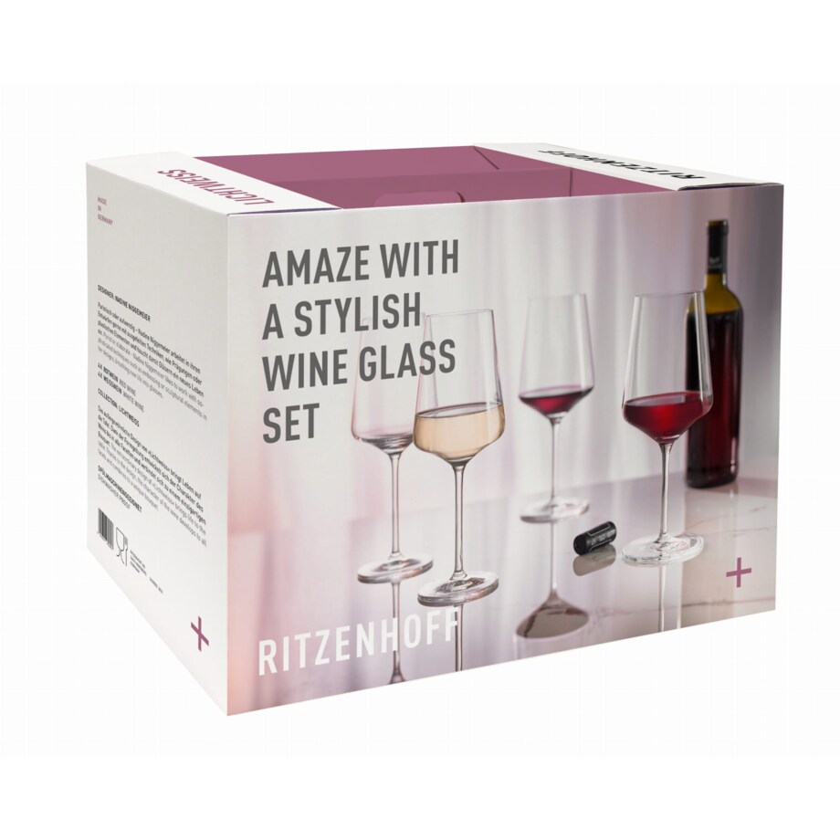 Zestaw 4 kieliszków do białego wina i 4 do czerwonego wina Lichtweiss