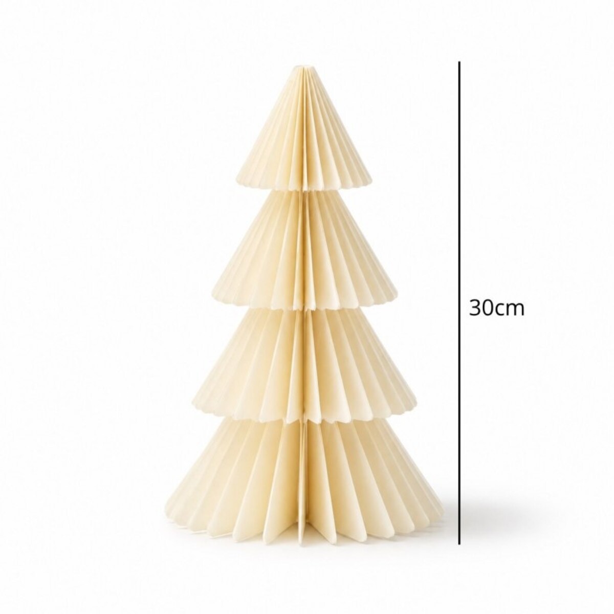 Papierowa dekoracja choinka Bożonarodzeniowa składana, kremowa 30cm WOZ67