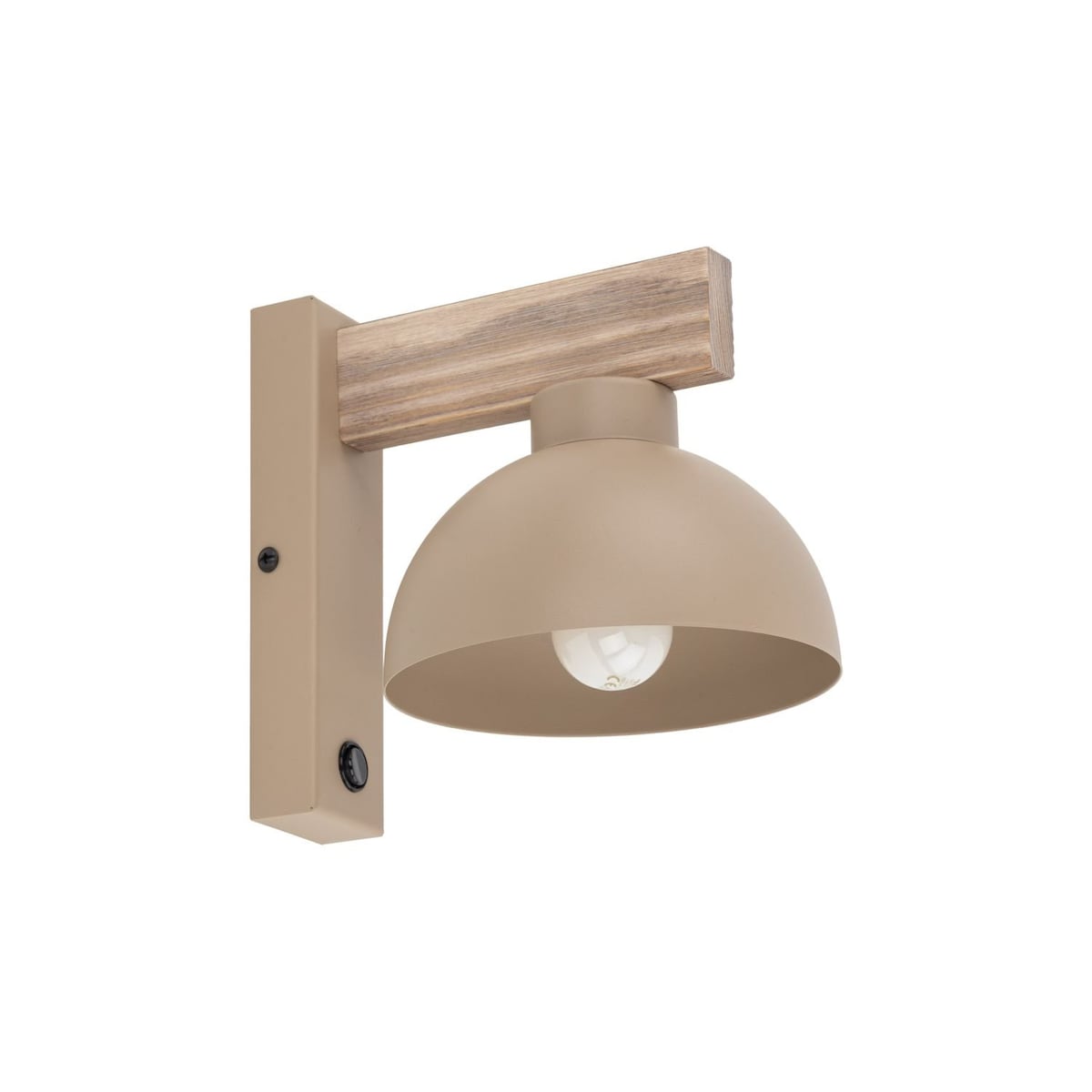 Kinkiet z włącznikiem OSLO SABIA 11009 TK Lighting beżowy E27 nowoczesna lampa ścienna do sypialni i salonu