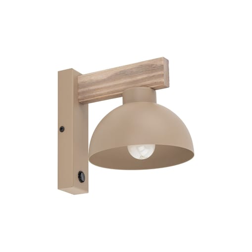 Kinkiet z włącznikiem OSLO SABIA 11009 TK Lighting beżowy E27 nowoczesna lampa ścienna do sypialni i salonu