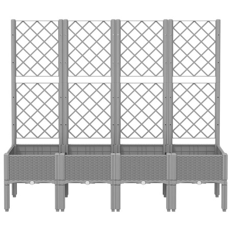 vidaXL Donica ogrodowa z kratką, jasnoszara, 160x40x142 cm, PP