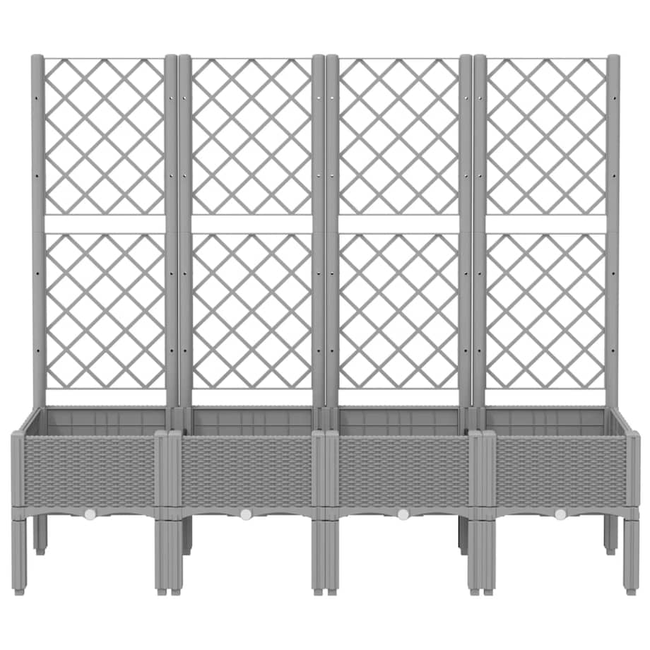 vidaXL Donica ogrodowa z kratką, jasnoszara, 160x40x142 cm, PP