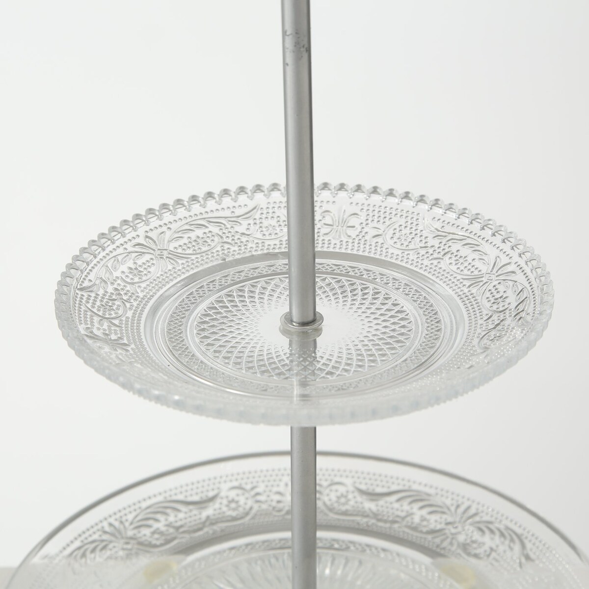 Szklana patera z dwoma poziomami, RELIEF, 28 cm