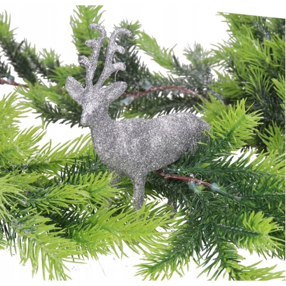 Renifer Z Brokatm Figurka Do Postawienia 13 Cm