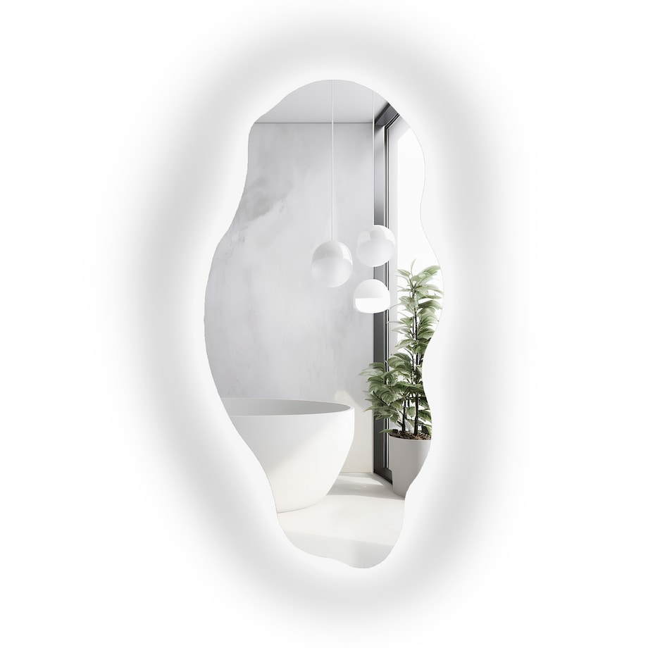 Dekoracyjne lustro o organicznym kształcie z podświetleniem - LOLIT LED