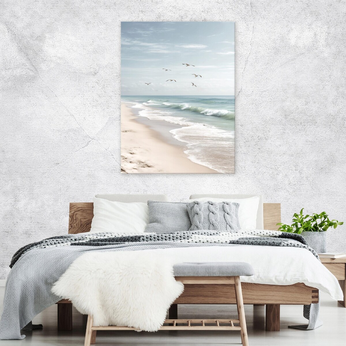 Obraz Do Sypialni Salonu Na Płótnie Plaża Natura Niebieski 40x60