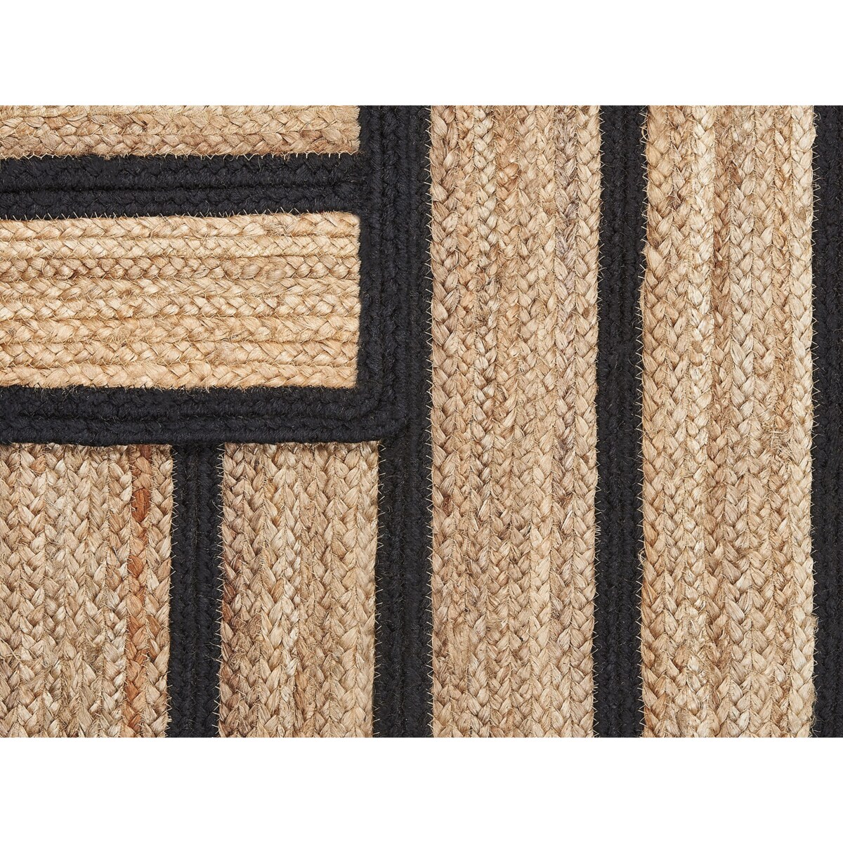 Dywan z juty 140 x 200 cm beżowy z czarnym KARADONA