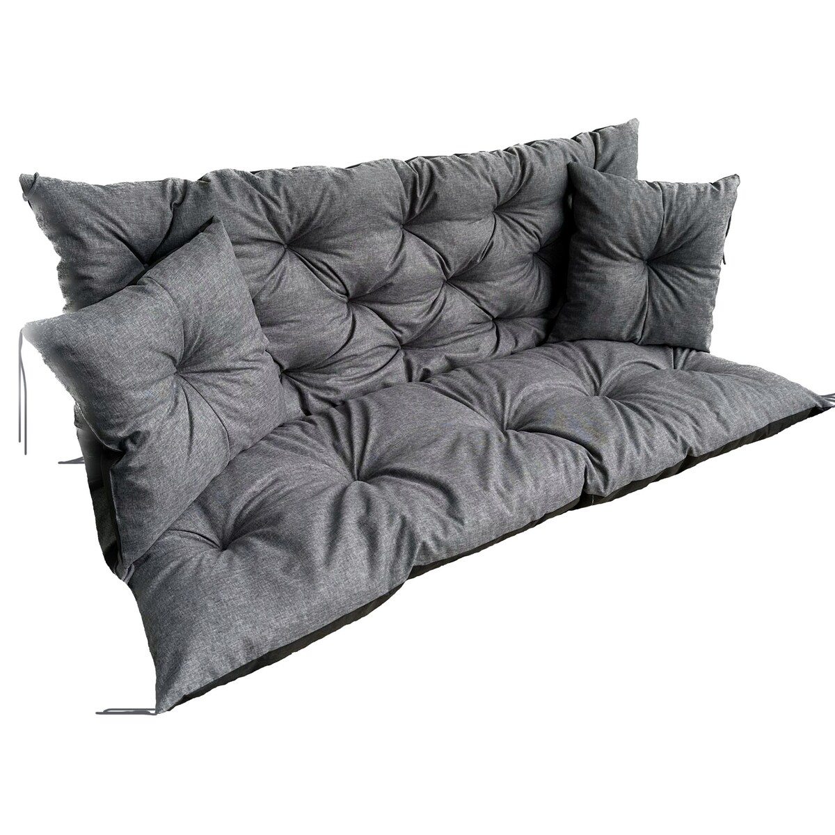 Poduszka Ogrodowa Zestaw 180X60X50 Ekolen Na Ławkę Huśtawkę Taras Dekoracyjny Szara