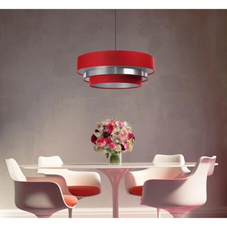 Lampa wisząca TRIO MIX czerwona/srebrna