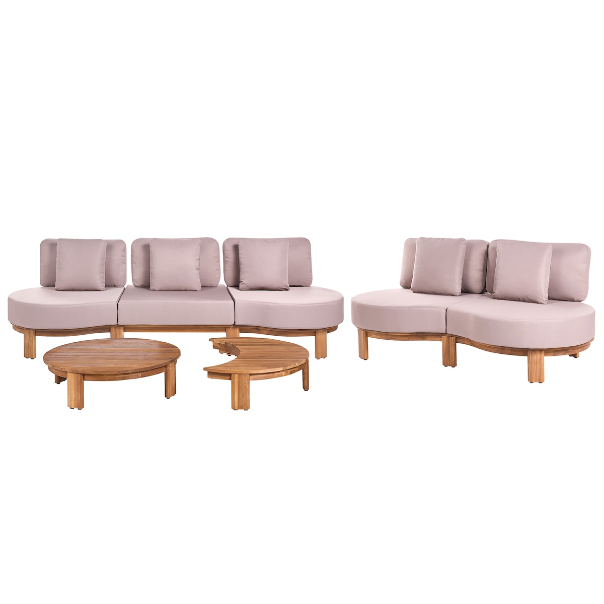 Sofa ogrodowa ze stolikiem dla 5 osób ARZELLO Drewno akacjowe Jasnobrązowy