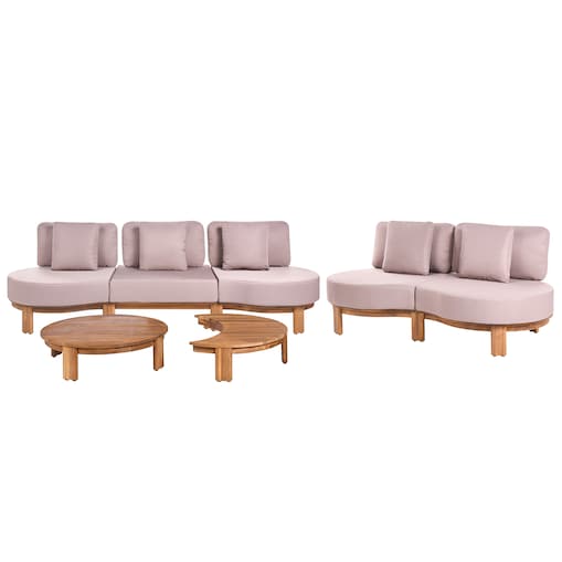 Sofa ogrodowa ze stolikiem dla 5 osób ARZELLO Drewno akacjowe Jasnobrązowy