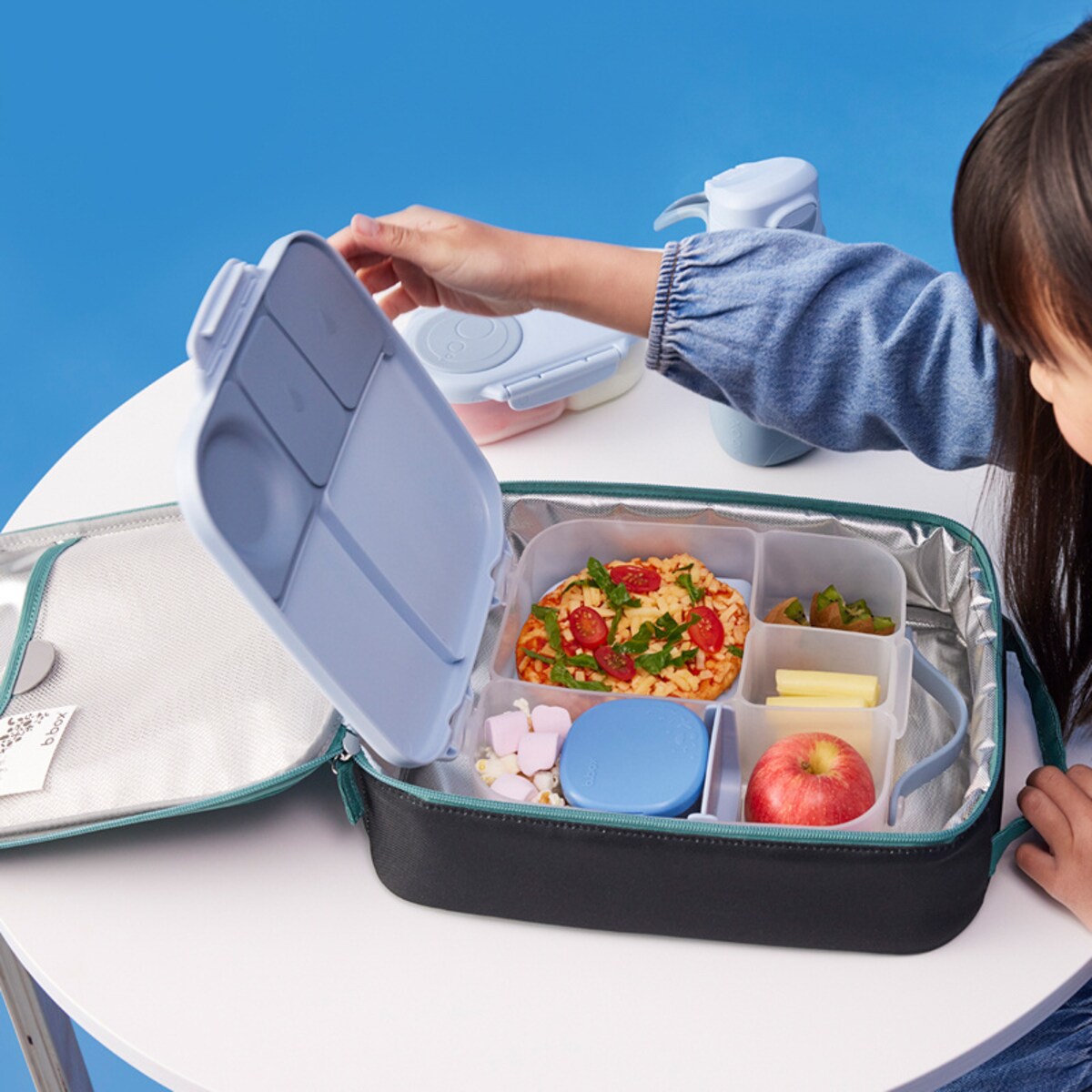 Lunchbox z przegródkami do szkoły i pracy - szczelna śniadaniówka z uchwytem i wkładem chłodzącym Chill Out b.box