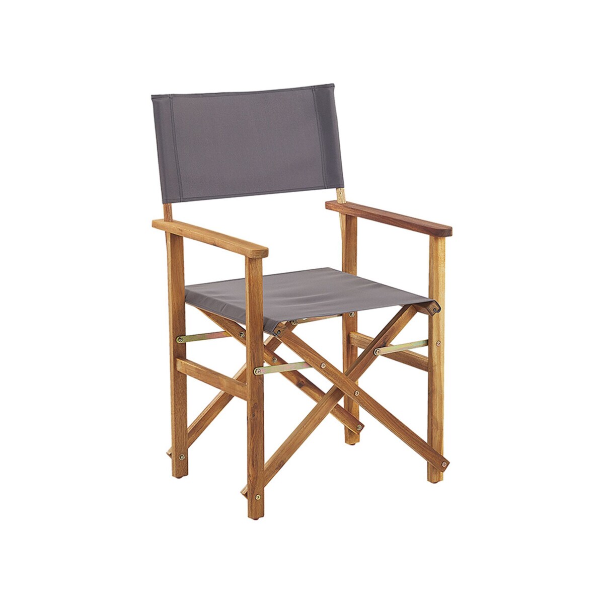 Zestaw 2 krzeseł ogrodowych akacjowy jasne drewno z szarym / wzór w plamy CINE