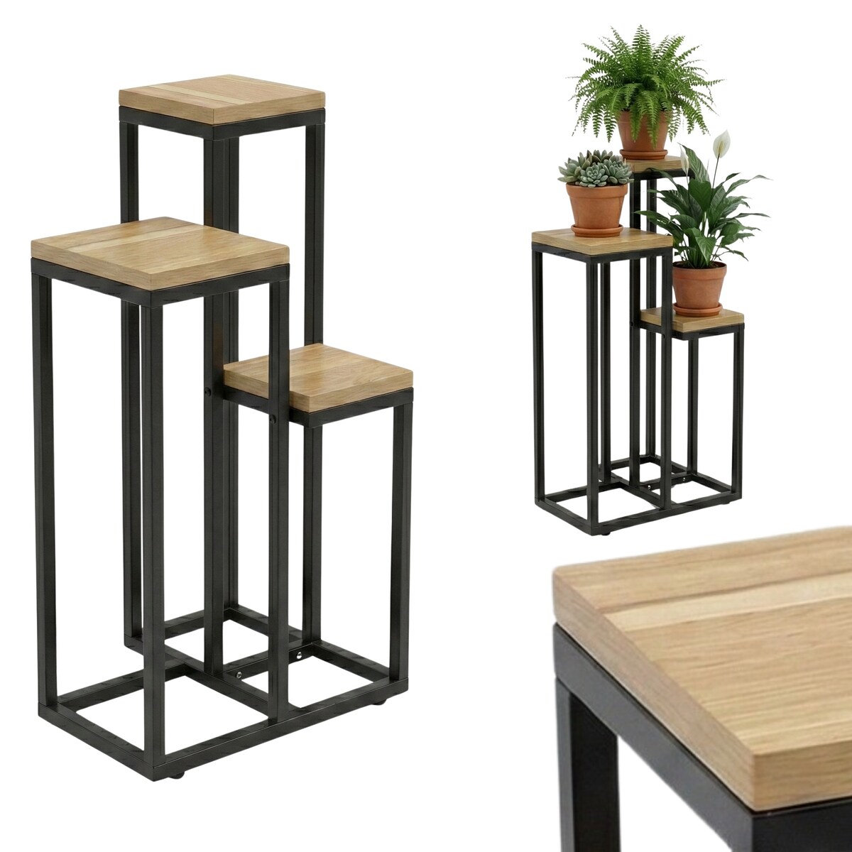 Kwietnik stojący wysoki BIOS na 3 kwiaty, 34 x 34 x 67 cm