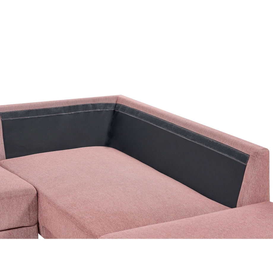Narożnik 4-osobowy lewostronny różowy brąz BREDA