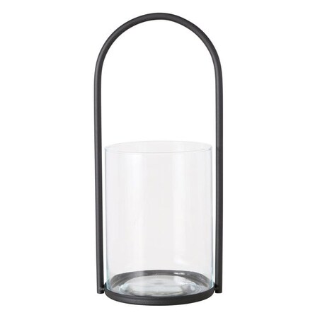 Świecznik Lexi Okrągły Wys 38 cm Czarny z Rączką na Tealights Glamour