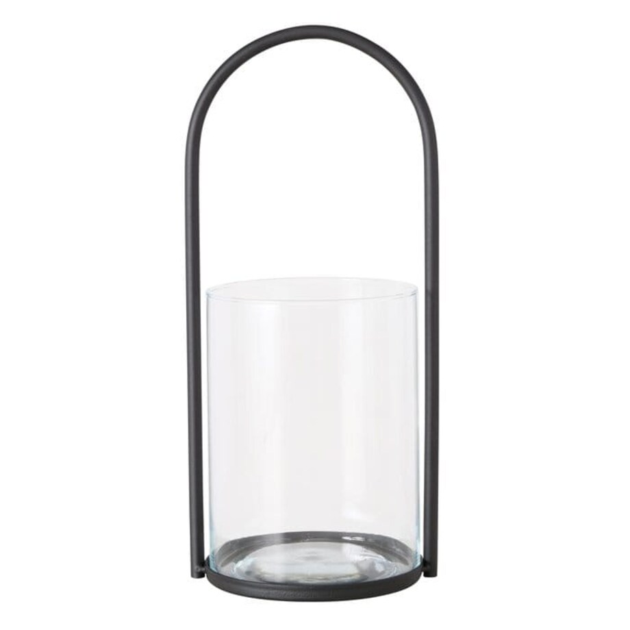 Świecznik Lexi Okrągły Wys 38 cm Czarny z Rączką na Tealights Glamour