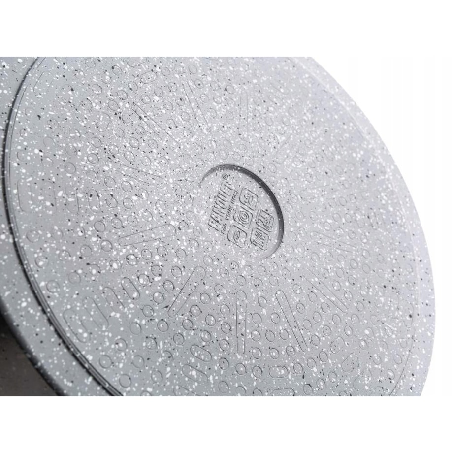 DUŻY GARNEK GRANITE szary 28 cm do gotowania POKRYWKA 6,4 L obiad zupa