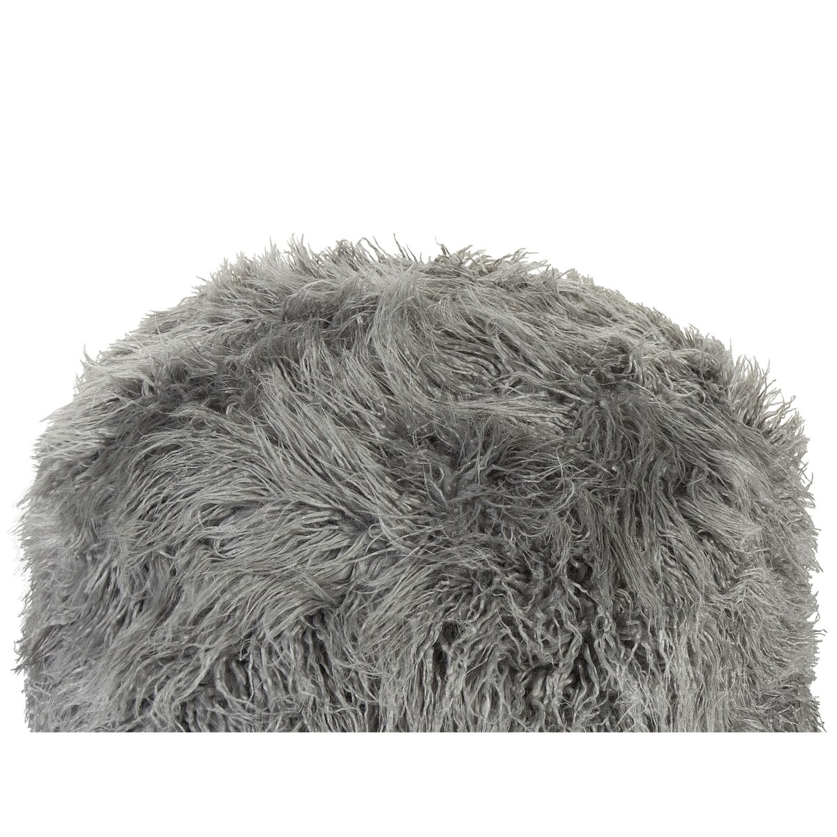 Puf futrzany 50 x 50 x 30 cm szary TUKKI
