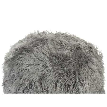 Puf futrzany 50 x 50 x 30 cm szary TUKKI