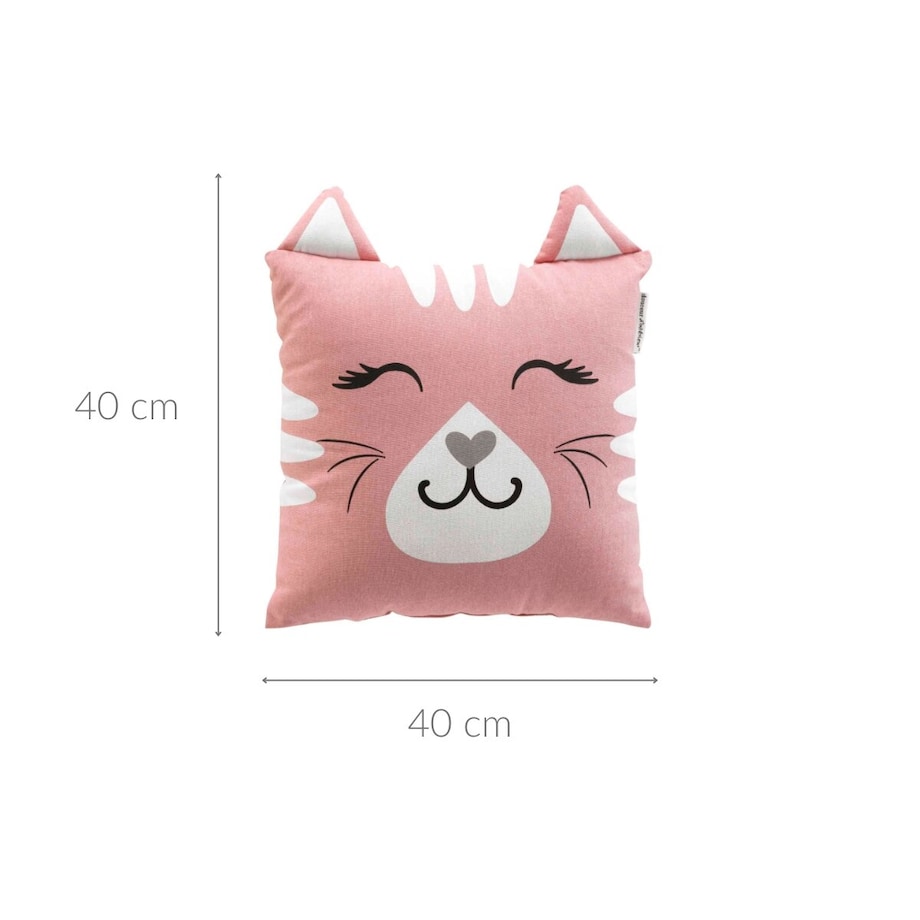 Poduszka dziecięca z uszami, kot, 40 x 40 cm