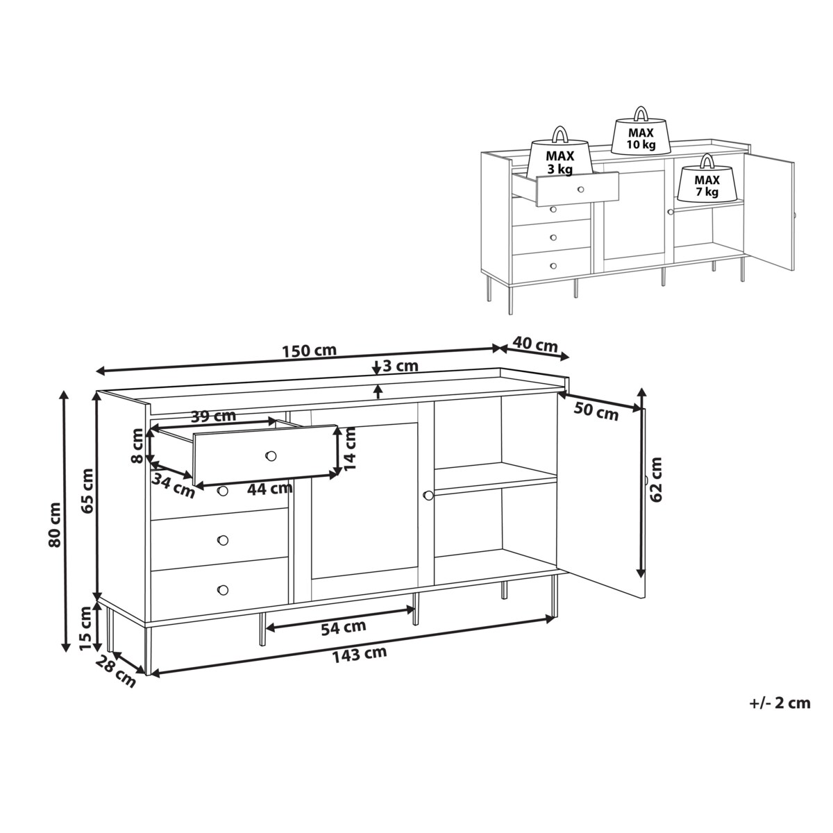 Komoda ALCOVE 80 cm Biały