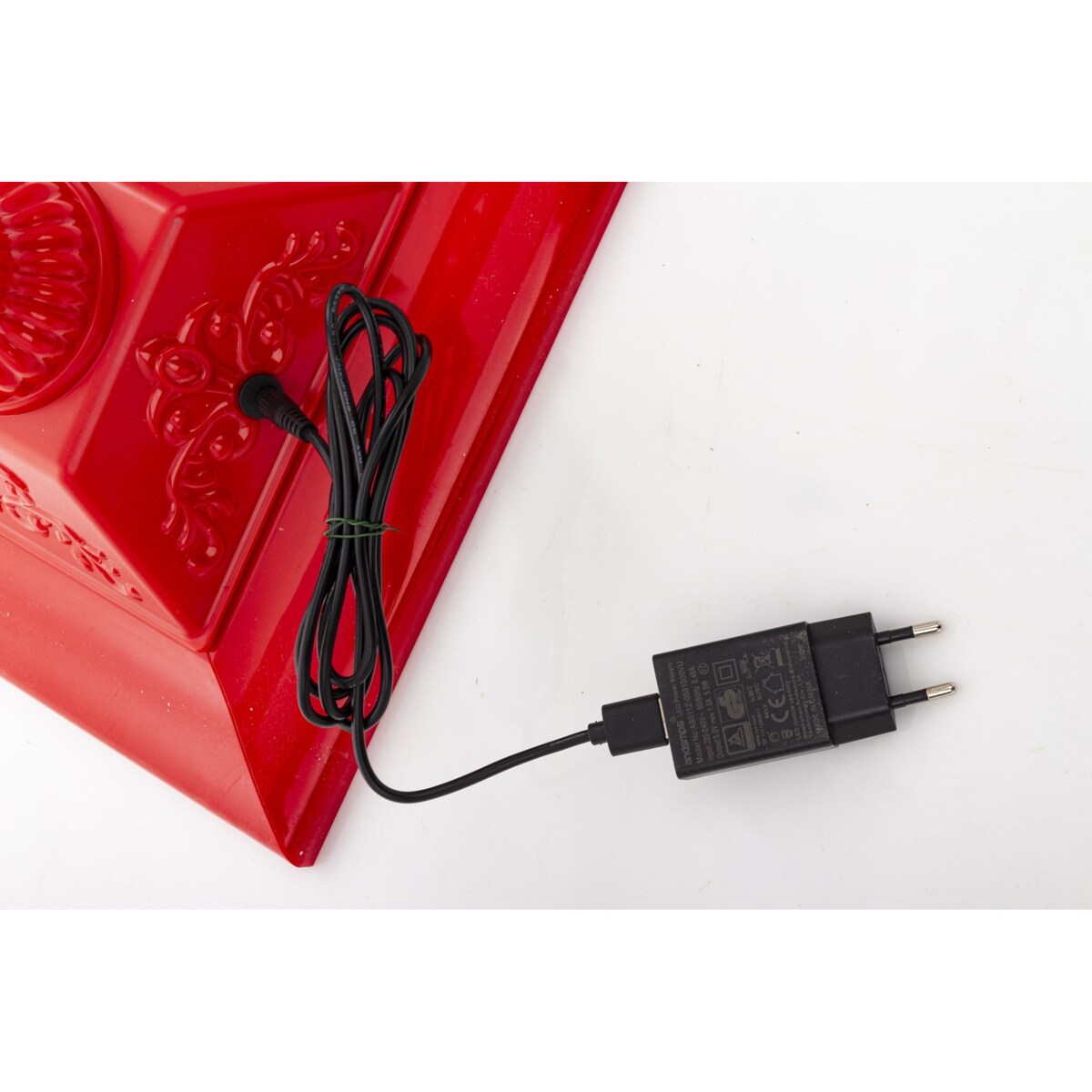 Latarnia świąteczna LED 150x37x27 cm MAYAK biało-czerwona z pozytywką