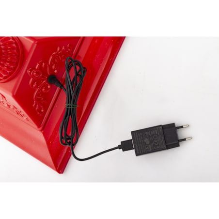 Latarnia świąteczna LED 150x37x27 cm MAYAK biało-czerwona z pozytywką