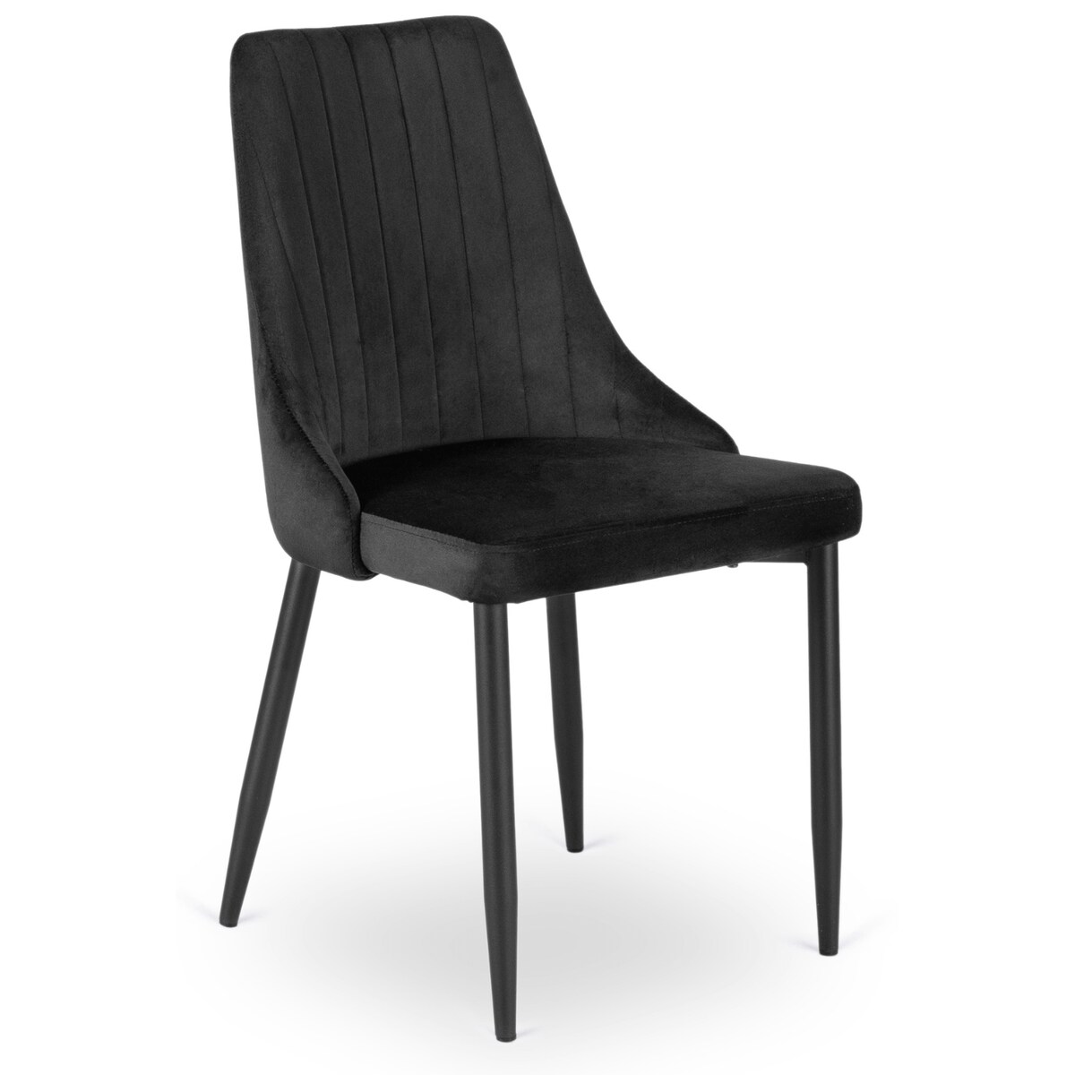 Krzesło Tapicerowane Welurowe Czarne Do Jadalni Salonu Kuchenne Loft BARI