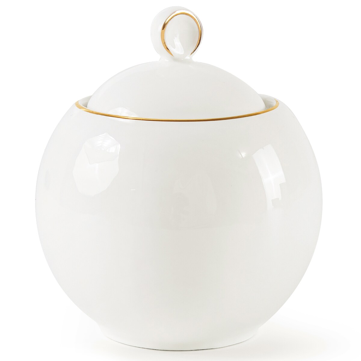 KONSIMO AD BELLA, Zestaw herbaciany 6 os. (14 el.), kolor ecru/złoty