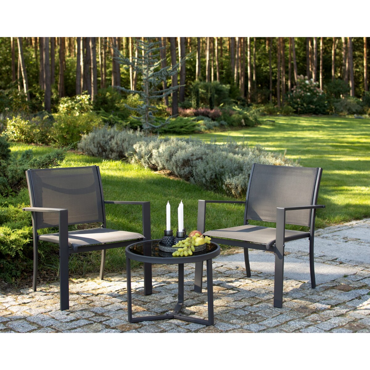 2 X Krzesło Ogorodowe Balkonowe Balkon Taras Komplet Zestaw Stal Nowoczesne