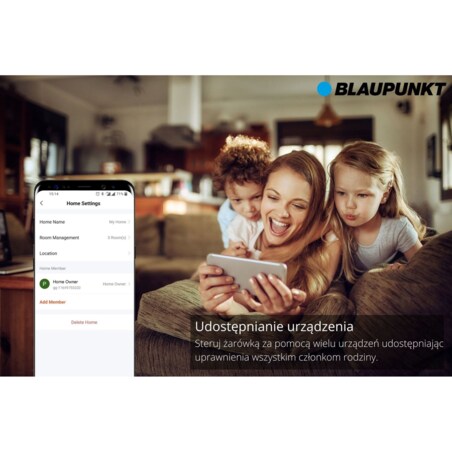 Żarówka E27-9W-SMART LED 9W 3000K-6500K kolorowa, Blaupunkt