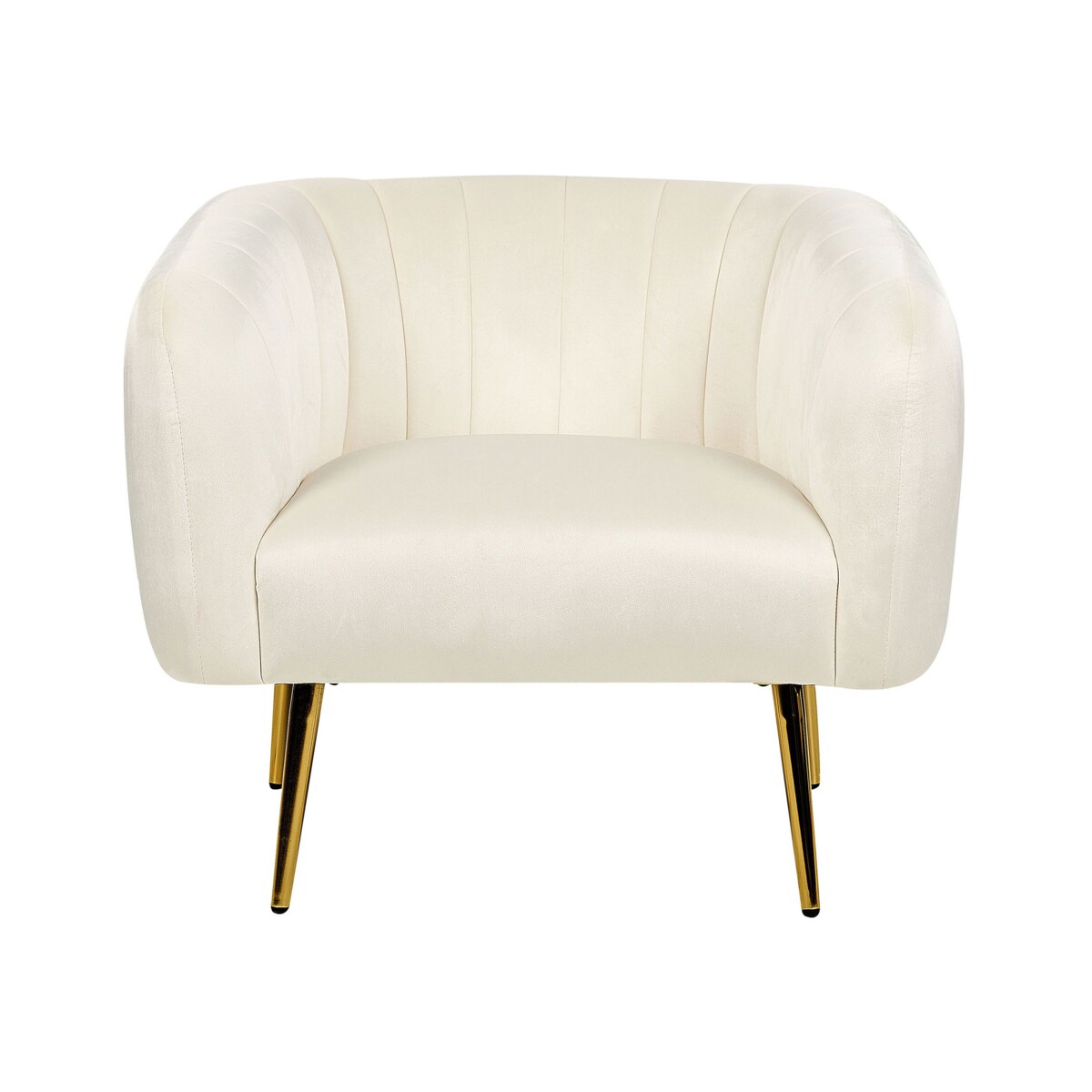 Fotel welurowy kremowy beżowy LACONIA