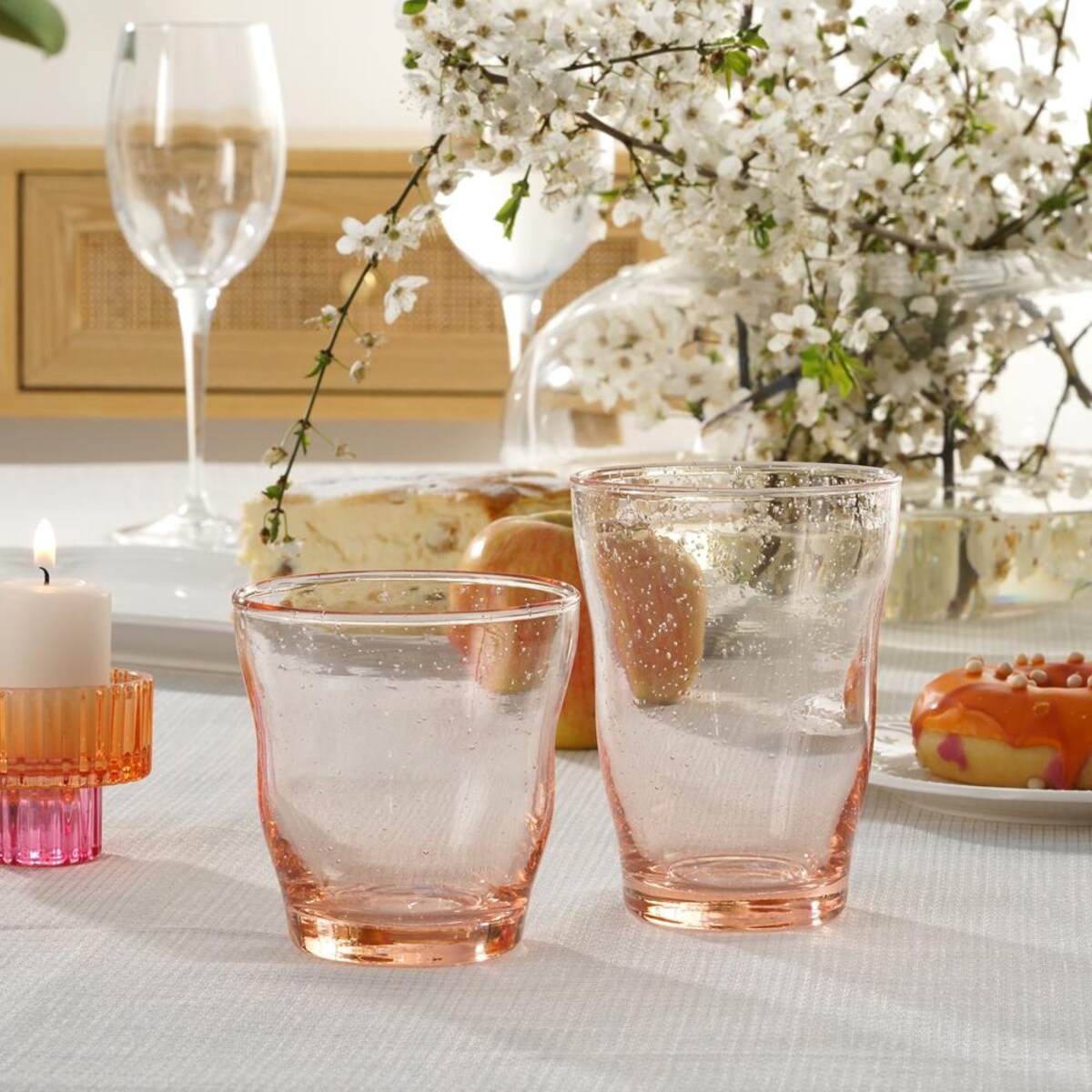 VILLA ITALIA Szklanka wysoka różowa 330 ml PERLATO