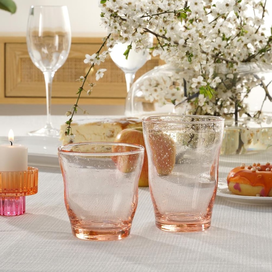 VILLA ITALIA Szklanka wysoka różowa 330 ml PERLATO