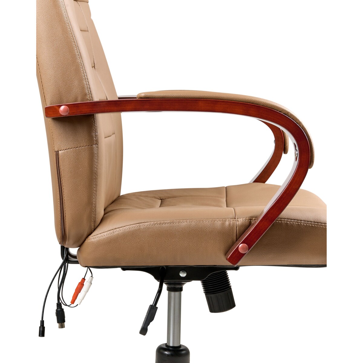 Fotel z masażem DIAMOND Z funkcją podgrzewania Skóra naturalna Jasnobrązowy