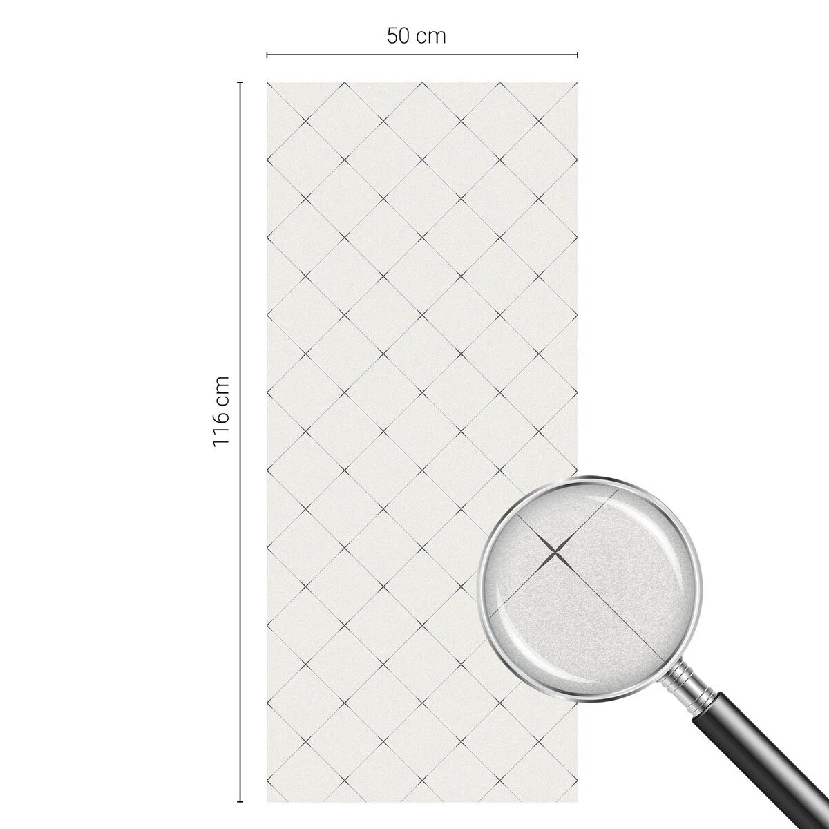 Okleina na okno dekoracyjna - Elegancki wzór rombowy - 50x116 cm