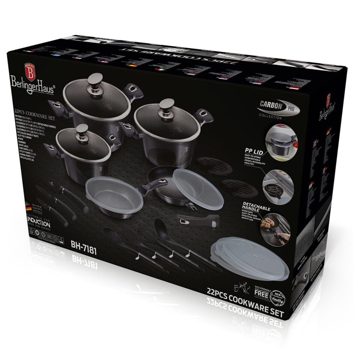 Zestaw garnków 22 el. z powłoką marmurową Berlinger Haus BH-7181