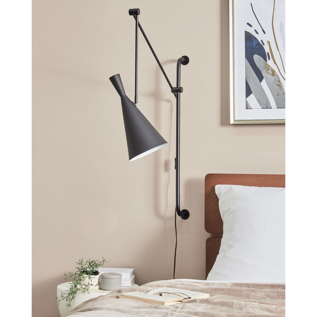 Lampa ścienna MARISA Regulowana Metal Czarny