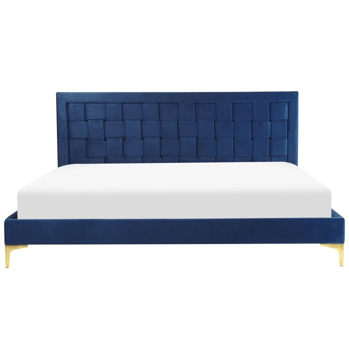 Łóżko welurowe 180 x 200 cm granatowe LIMOUX