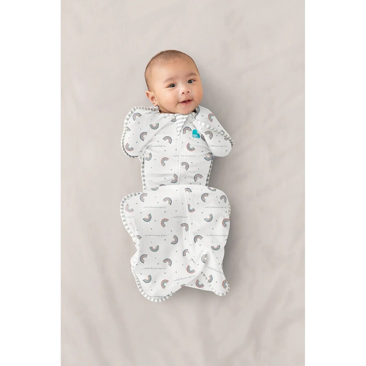 Otulacz Swaddle UP - rozmiar M - biały, tęcza - ETAP1 - 1 TOG Original