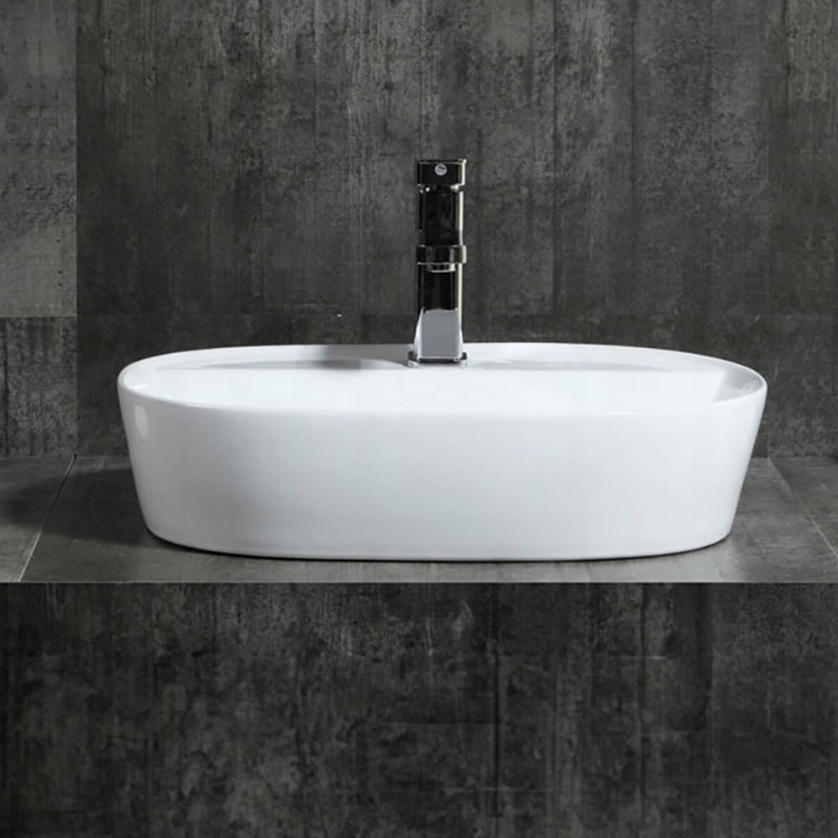 Umywalka nablatowa ceramiczna biała 60x40cm