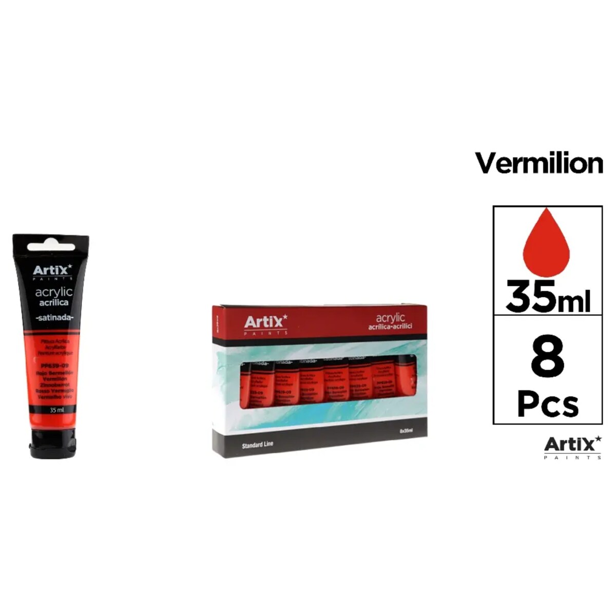 farba akrylowa vermilion artix pp639-09, 35ml