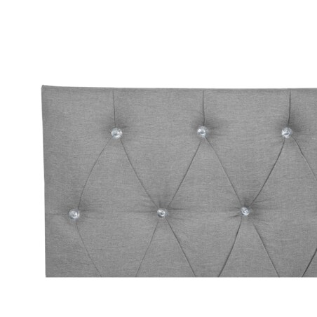 Łóżko kontynentalne tapicerowane 160 x 200 cm szare DUCHESS