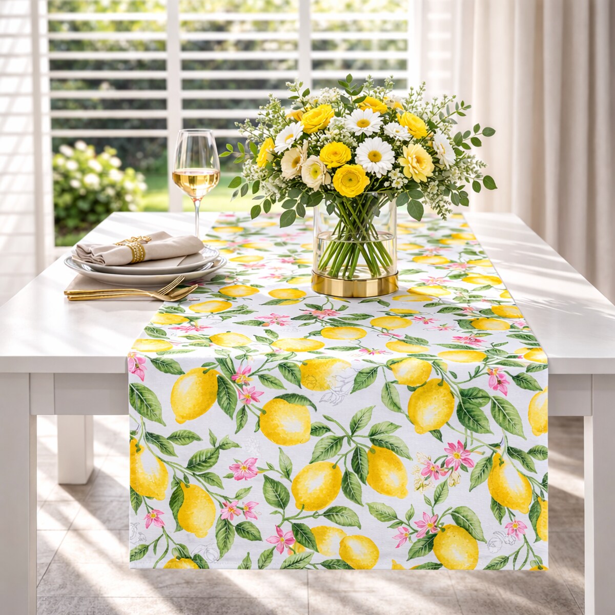 Bieżnik z motywem cytryn Lemonade – 50 × 150 cm