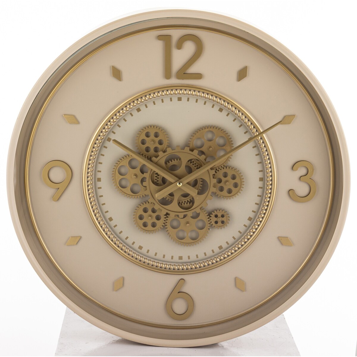 Zegar ścienny metalowy 55,5x55,5x8,5 cm OROGLIO beżowy